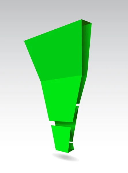 Vectorillustratie van groen uitroepteken — Stockvector