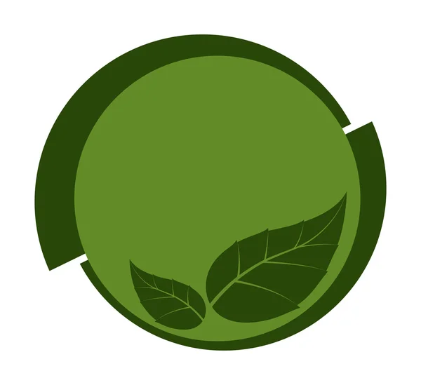 Gröna vektor ikonen av två blad — Stock vektor