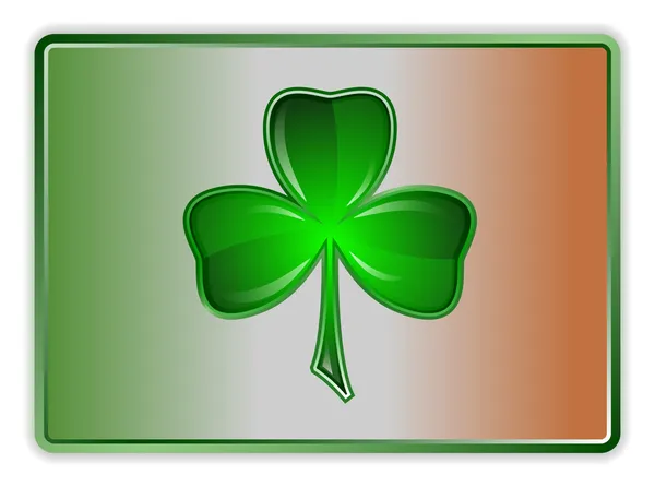 Vectorillustratie van Ierse vlag en shamrock — Stockvector