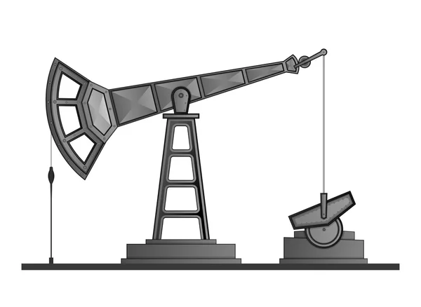 矢量石油泵 pumpjack，在白色背景上孤立 — 图库矢量图片