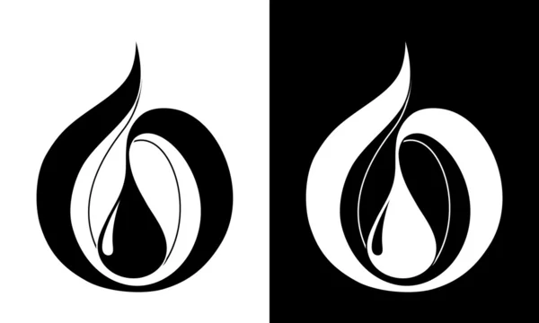 Drop.black ve beyaz sembolü. EPS-10. (degrade, hayır şeffaf öğe). vektör çizim — Stok Vektör