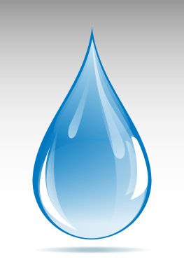 Water drop. (gradient, transparent objects). Vector illustration clipart