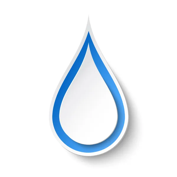 Papel gota de agua azul — Vector de stock