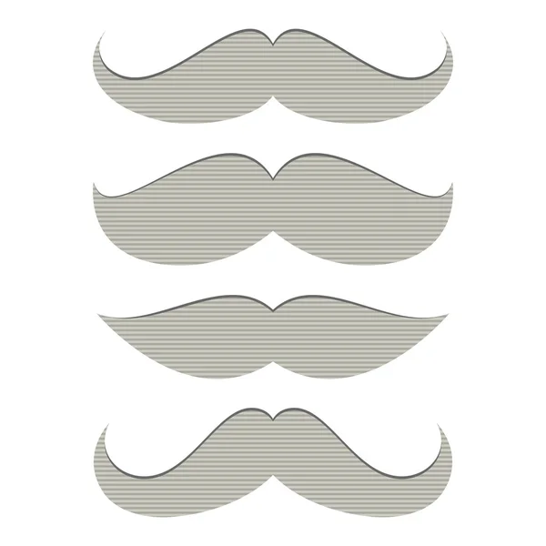 Set of mustache isolated on white background — Stock Vector
