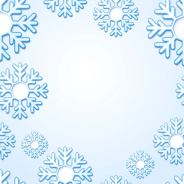 Latar belakang kepingan salju abstrak dengan tempat bagi teks Anda - Stok Vektor