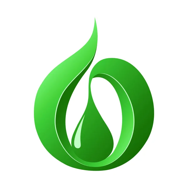 Absztrakt zöld csepp, sablon ikonjára. prototípus — Stock Vector