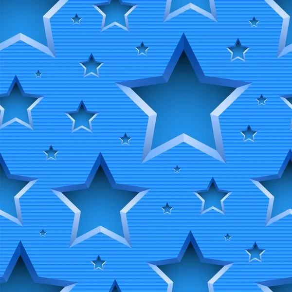 Modré pruhované bezešvé vzor s hvězdami — Stockový vektor