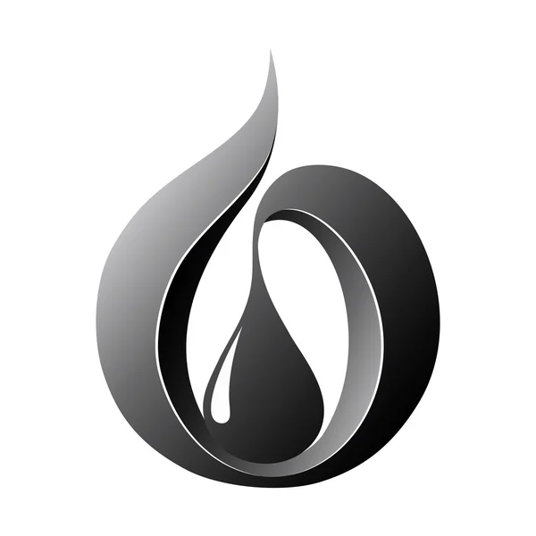 Kropla oleju streszczenie, ikona szablon. prototyp — Wektor stockowy