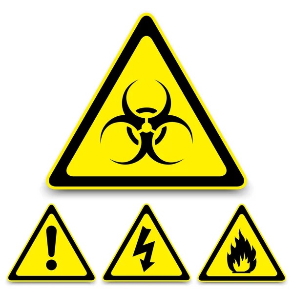 Warnsignale setzen, isoliert auf weißem Hintergrund — Stockvektor