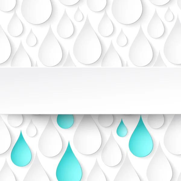 Gotas de água de papel, fundo abstrato com banner — Vetor de Stock
