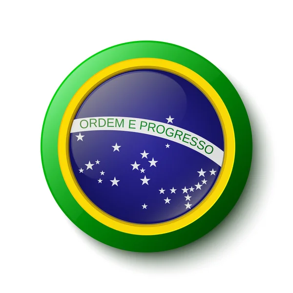 ボタン。ブラジルの国旗 — ストックベクタ