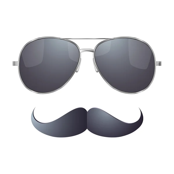 Sunglasses with mustache — Stock Vector
