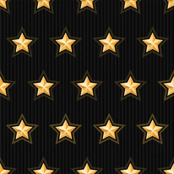 Gold stars seamless pattern — Stock Vector