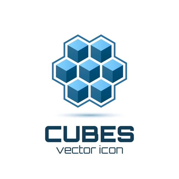 Icône abstraite avec cubes 3d — Image vectorielle