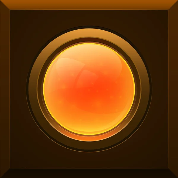 Orangefarbener Hochglanzknopf — Stockvektor