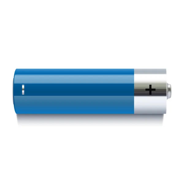 Icono realista de la batería azul — Vector de stock