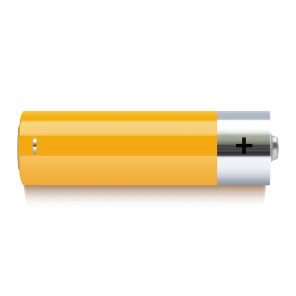 Realistic yellow battery icon — Stock Vector