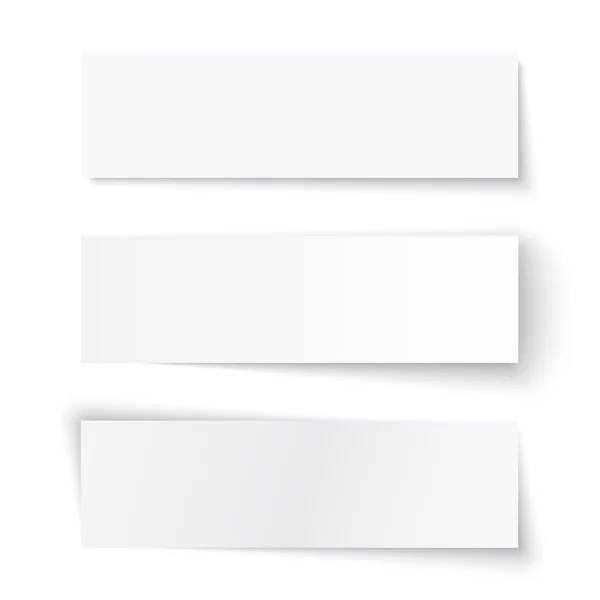 Conjunto de tres pancartas de papel — Vector de stock