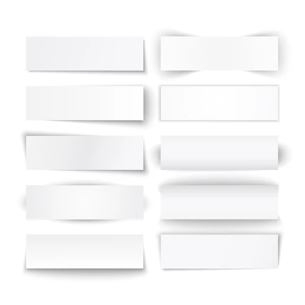 Conjunto de pancartas de papel blanco — Vector de stock