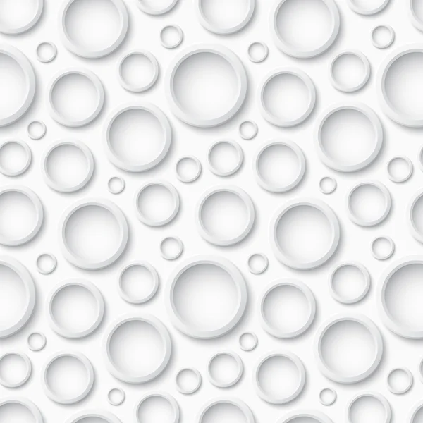 Modèle sans couture en plastique blanc avec des cercles — Image vectorielle