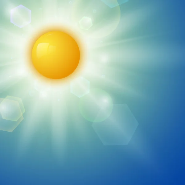 Fond d'été avec un soleil — Image vectorielle