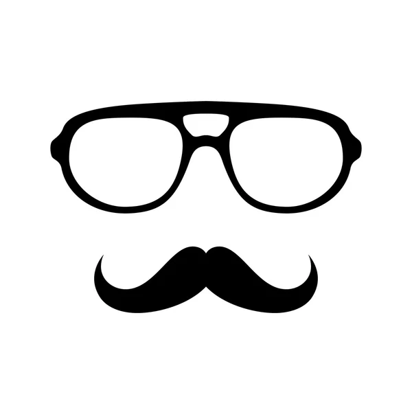 Glasses with mustache — Stock Vector