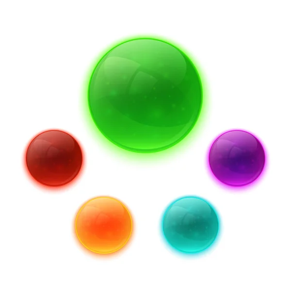 Ensemble de boutons brillants colorés — Image vectorielle