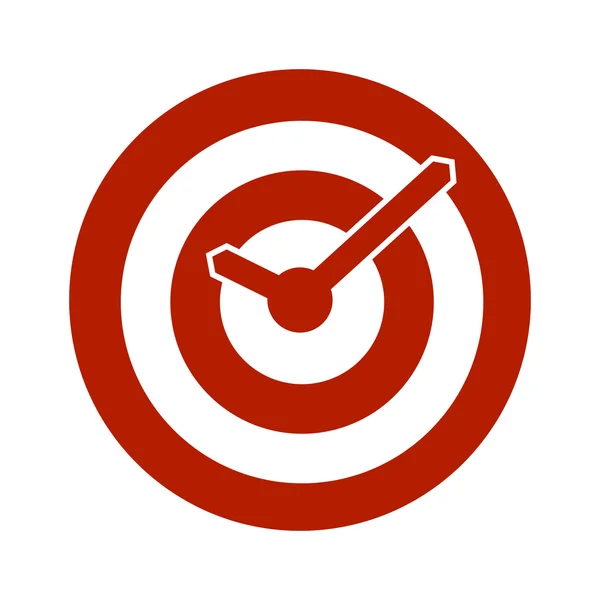 Rode doelpictogram conceptuele klok — Stockvector