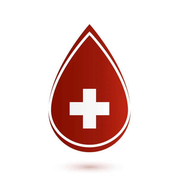 Gota roja abstracta, símbolo médico — Vector de stock