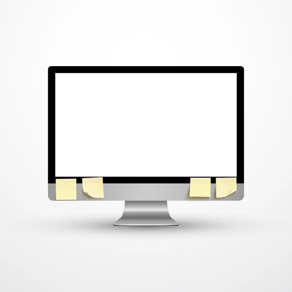 Monitor per computer realistico — Vettoriale Stock