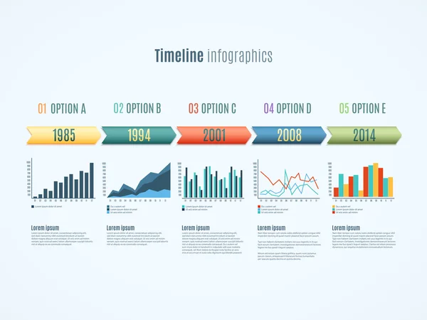 Ilustración de infografías cronológicas — Vector de stock