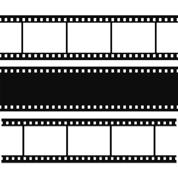 Conjunto de tira de película simple en blanco — Vector de stock