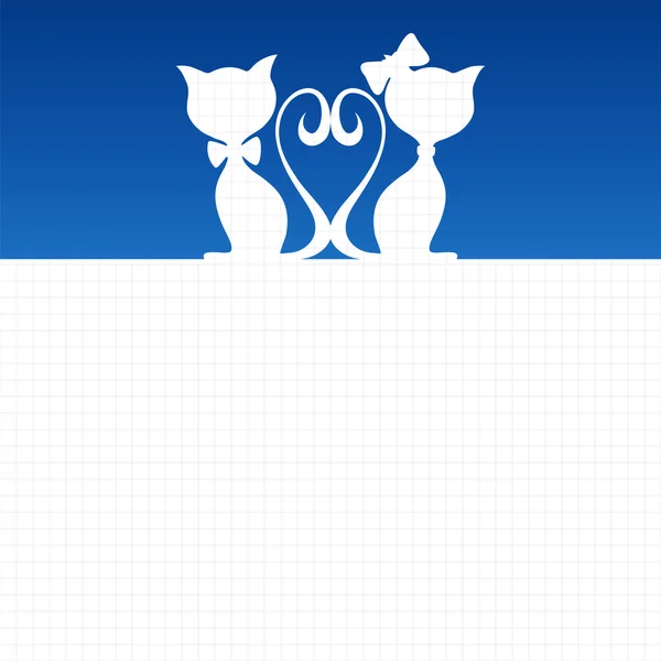 Abstrakter Hintergrund mit zwei Katzen — Stockvektor