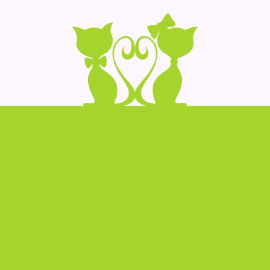 Abstract background with two cats clipart