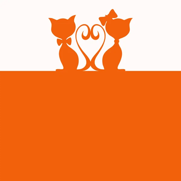 고양이 두 마리와 함께 간단한 추상적인 배경 — 스톡 벡터
