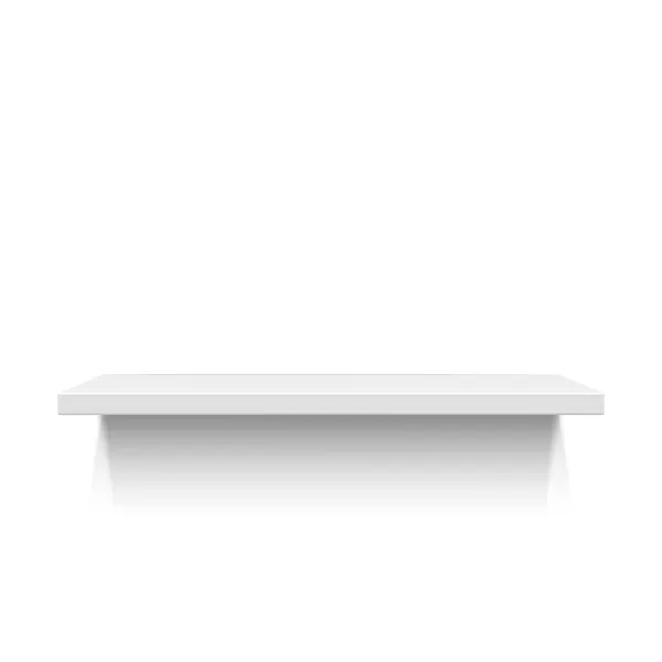 Weißes realistisches Regal isoliert auf weißem Hintergrund — Stockvektor