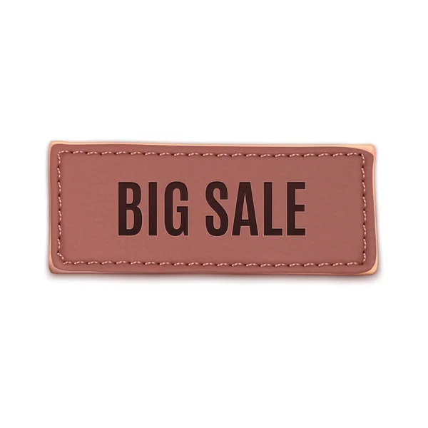 Big sale, old vintage handmade leather label — Stock Vector