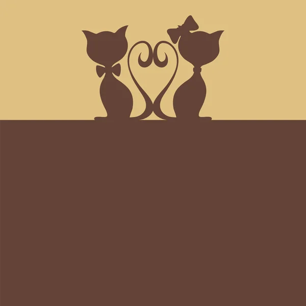 Абстрактный фон с двумя кошками — стоковый вектор
