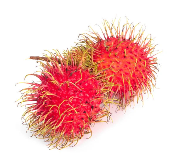 Rambutan Isolé Sur Blanc Avec Chemin Coupe — Photo