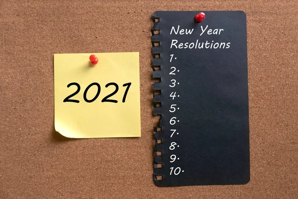 Memo Note Written Year 2021 Black Paper Written New Year —  Fotos de Stock