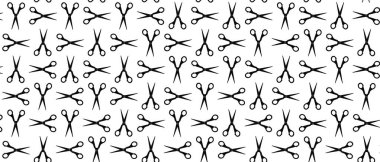 Siyah makasın beyaz üzerine izole edilmiş soyut arkaplanı.