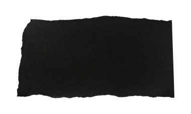 Siyah kağıt beyaz arkaplanda izole edilmiş.