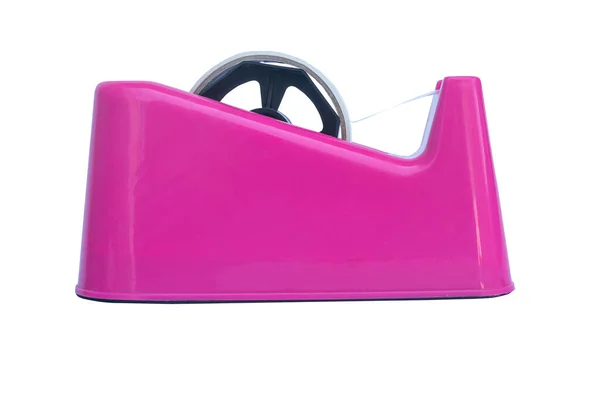 Side View Pink Tape Dispenser Isolated White Background — Stockfoto