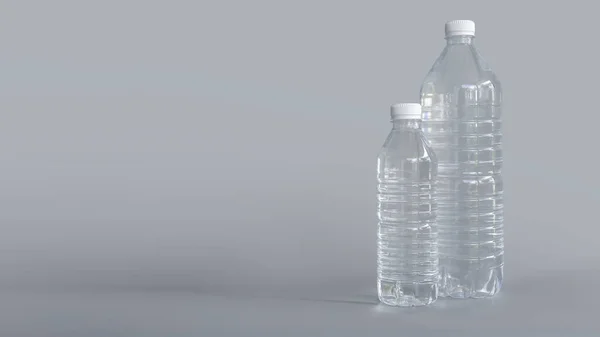 Plastic Bottle Drinking Water Isolated Grey Background Copy Space — ストック写真