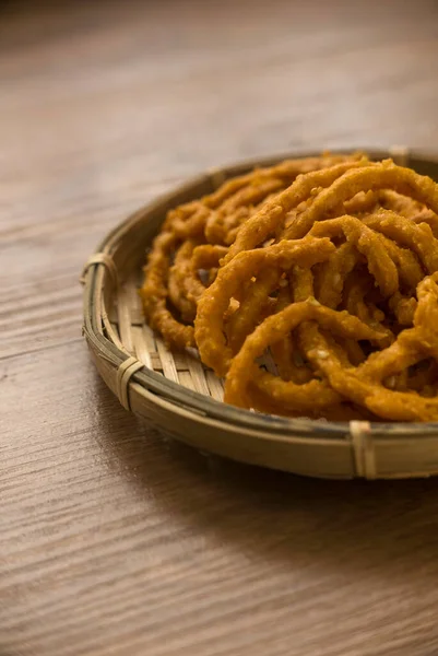 Murukku Savory Crunchy Snack Originating Indian Subcontinent Its Indian Traditional — Foto de Stock