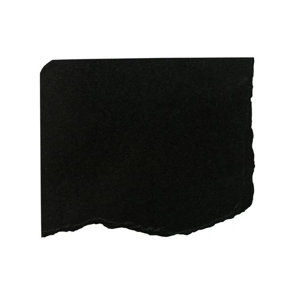 Black Scrap Paper Isolated White Background — Stockfoto