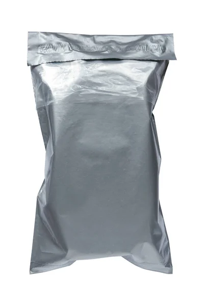 Grey Blank Plastic Postal Mailing Bags Parcel Envelope Self Seal — Stock Photo, Image