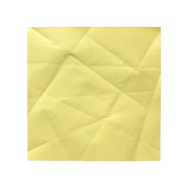 Yellow Paper Note Memo Wrinkled Poster Template Poster Mockup Isolated — Fotografia de Stock