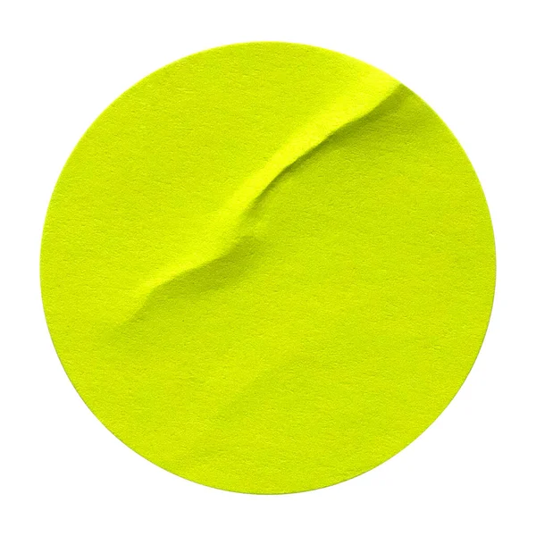 Green Circle Paper Sticker Label Isolated White Background — ストック写真