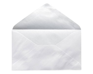 Beyaz bir arka plan üzerinde izole beyaz zarf.